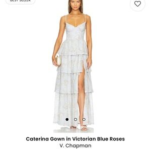V Chapman Caterina Gown Victorian Blue Roses